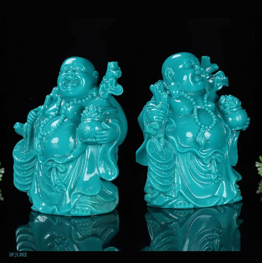 Amazon｜仏像 七福神 布袋様 天然ターコイズ 石像 布袋さん 置物